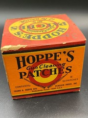 Vintage Hoppes Cleaning Patches With Original Box, 12-16 Gauge