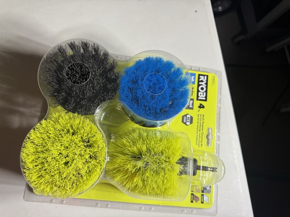 RYOBI Multipurpose Cleaning Kit W/ Hex Shank Compatibility (4-Piece) NEW SEALED
