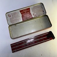 Vintage JC Higgins rifle Gun Cleaning Kit Sears Roebuck No. 2142 Red Case