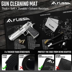 FLISSA 8PC Gun Cleaning Mat Set For Glock AR 12″x36″ Gun Cleaning Bench Non-Slip