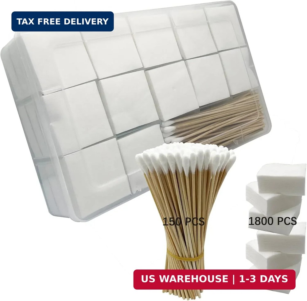 2 X 2 Inch Square Gun Cleaning Patches Pad & 6 Inch Long Bamboo Cleaning Swabs f