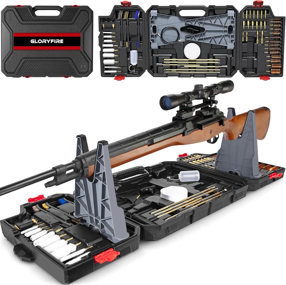 Gun Cleaning Kit GLORYFIRE Elite Universal for Shotgun Pistol with Carrying Case