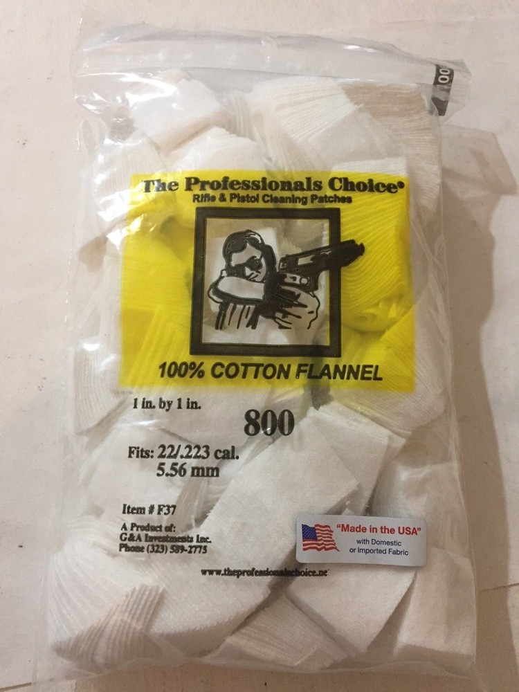 Professional’s Choice Gun Cleaning Patches (800 Pack) Cotton flannel 1″ x 1″ F37