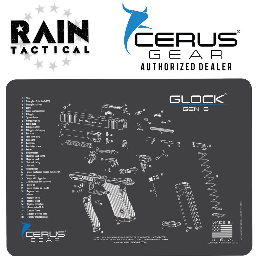 For Glock GEN 6 Armorers Bench Cleaning Mat Cerus Gear