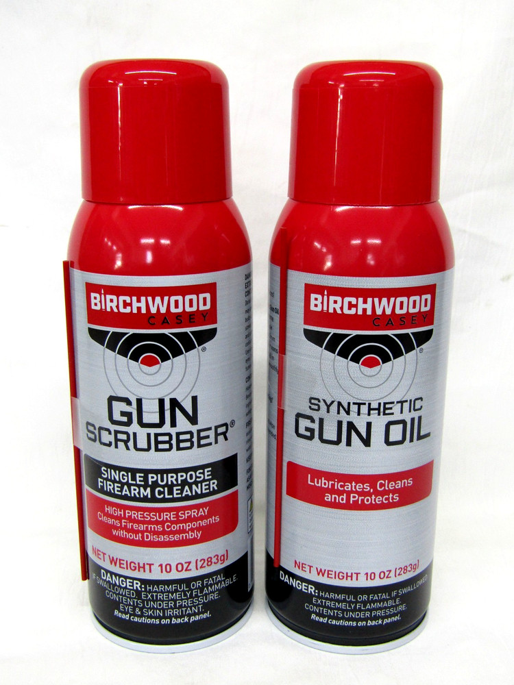 Birchwood Casey Gun Scrubber + Synthetic Gun Oil 10oz Aerosol Cleaner Lubricant