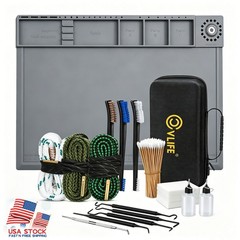Bore Cleaner Gun Cleaning Kit w/ Mat, Brushes, Picks, Swabs, Patches, Oil Bottle