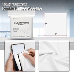Synvicovan Cleanroom Wipers 9″x9″(50 Pcs, 100% Polyester, Class 100, 120GSM) Dou