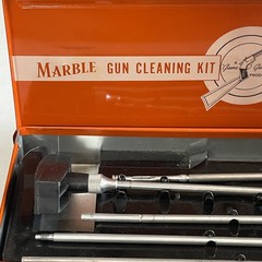 Vintage Marble Gun Cleaning Kit METAL CASE Missing Patches & Oil gunsmith