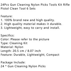 24Pcs Gun Cleaning Nylon Picks Tools Kit Rifle Pistol Clean Tool 6 Sets#