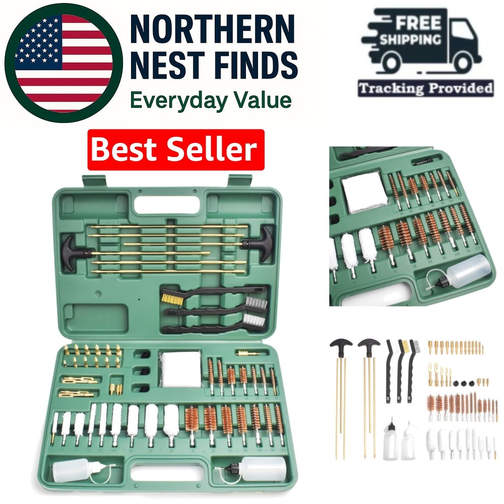 MOSSY OAK Universal Gun Cleaning Kit Handgun Rifle Pistol Shotgun Firearm w/Case