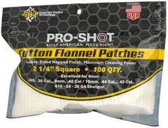 Pro-Shot 100% Cotton Flannel Cleaning Patches .38-.45 Cal 100 Count