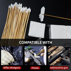 Gun Cleaning Supplies Set in Storage Box – Gun Cleaning Patches and Long Cotton