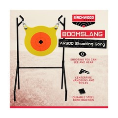 AR500 Steel Shooting Gong Target 0.5″ Thick 9.5″ Dia – w/ Stand & Hardware