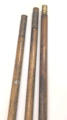 Vintage Antique 37″ Hickory Wood 3-Piece Shotgun Cleaning Rod Brass Fittings