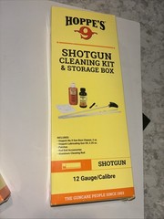 Hoppe’s No. 9 shotgun cleaning kit designed for 12-gauge firearms.