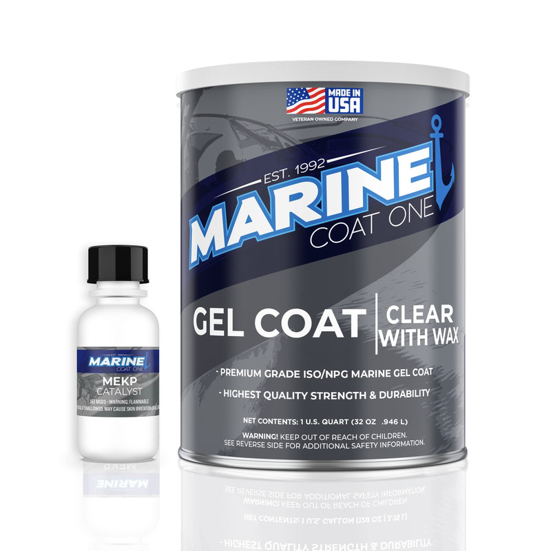 Marine Coat One Iso/Npg Premium Marine Gel Coat Repair Kit Clear Wax Offers Uv