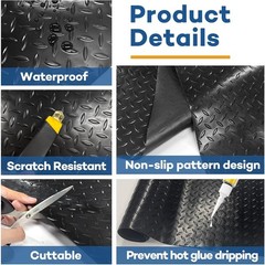 48” x 17” Non-Slip Workbench Mat – Durable PVC with Steel Plate Texture
