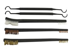 5pc 7″ Gun Rifle Pistol Cleaning Set 3 Brushes + 2 Double Ended Nylon Picks