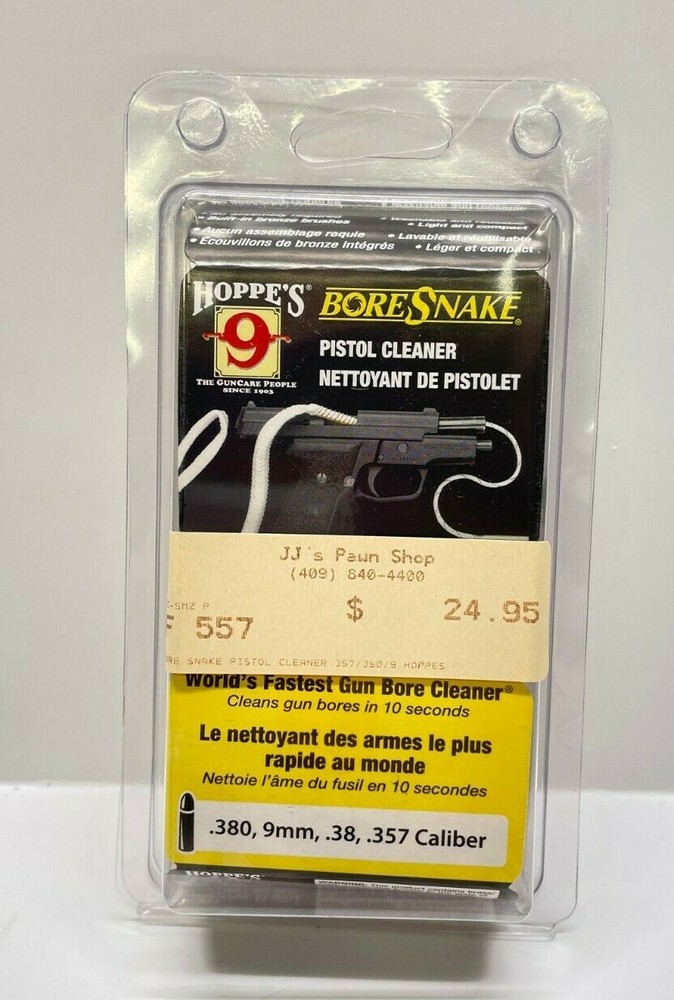 Hoppe’s Bore Snake Pistol Cleaner for .380, 9mm, .38, .357 Caliber