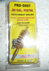 NEW Pro-Shot Benchrest Brush Bronze Bristles Brass Core .50 Caliber Pistol S-9