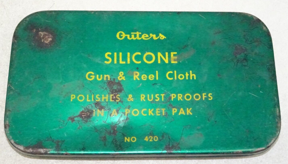 Outers Vintage Silicone Gun & Reel Polishes & Rust Proofs No 420 Metal Tin
