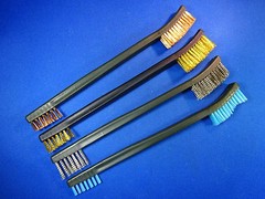 NEW 7″ 10 PC DOUBLE COPPER BRASS STEEL NYLON PLASTIC GUN CLEANING BRUSH SET !!