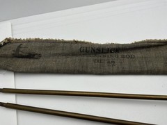 Vintage Gunslick .22 Cal Rifle Cleaning Rod Set Brass Wood Handle Bag USA NJ