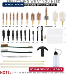 Gun Cleaning Kit Universal Supplies for Rifle Pistol Shotgun with Portable Carry