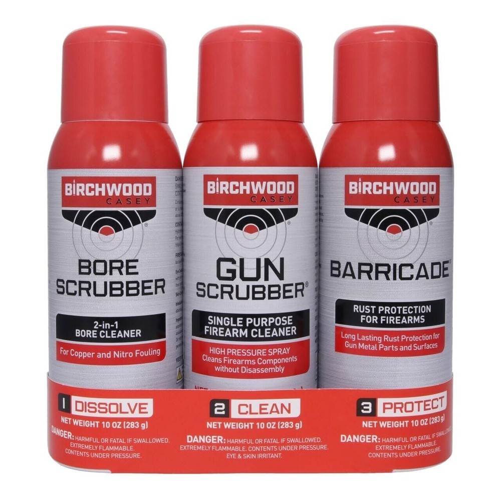 Birchwood Casey Gun Bore Scrubber and Barricade 1,2,3 Kit