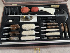 Gun Cleaning Kit in Wooden Box – Estate Sale Find- Used/Unbranded
