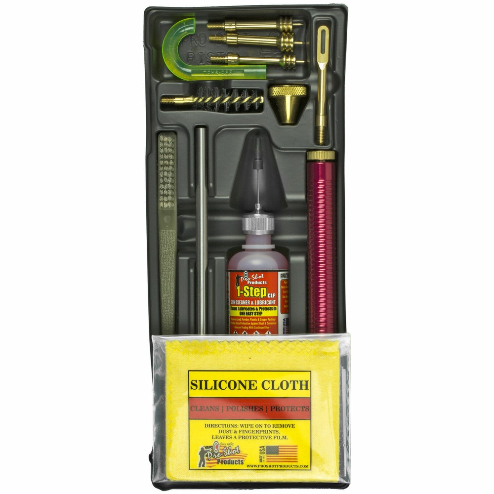 Pro-Shot Products Classic Box Cleaning Kit 38-45 Cal 100% Cotton Pro-Gold Grease