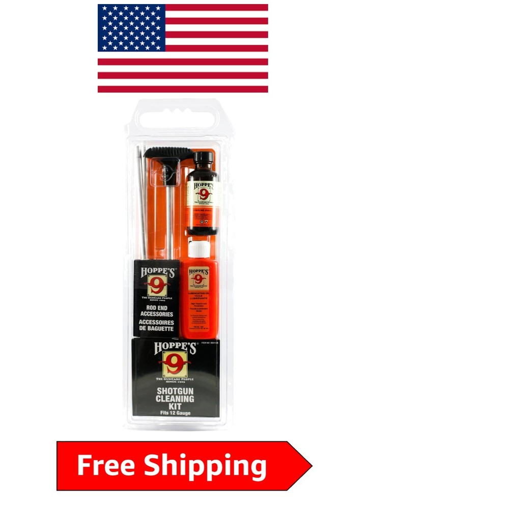 Hoppes 12-Gauge Clamshell Kit: Aluminum Rod, Solvent & Lubricating Oil Included