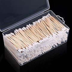 500 Pcs 3 Inch Gun Cleaning Swabs Long Cotton Swabs in Storage Box Long round Ti