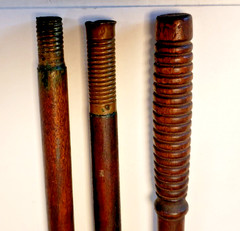 Antique 3 Piece Wood Rifle Gun Shotgun Cleaning Rod w/ Brass Fittings 36″