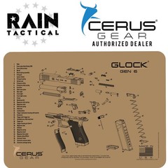 For Glock GEN 6 Armorers Bench Cleaning Mat Cerus Gear FDE