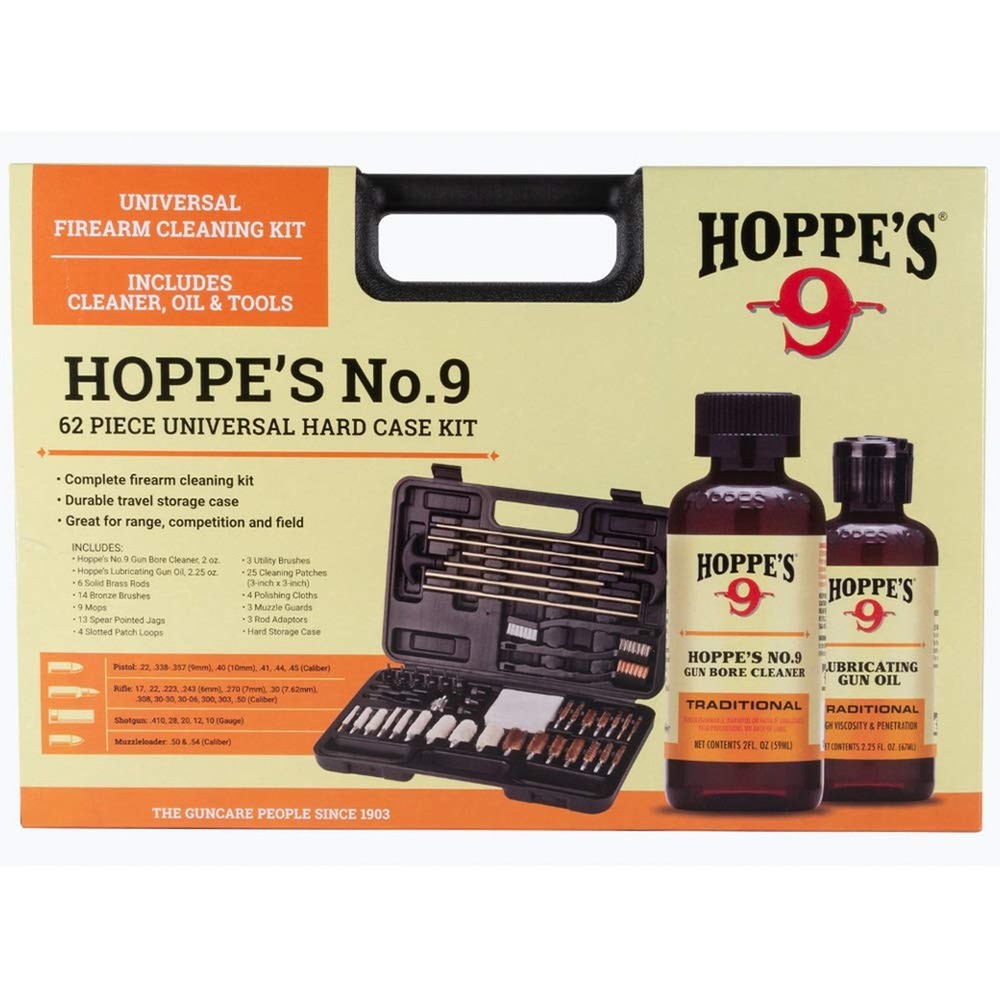 Hoppe’s Deluxe Gun Cleaning Kit – 62 Piece Universal Cleaning Kit for Pistols…