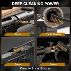 10 Pack 7Inch Double-Ended Gun Cleaning Brushes, Brass Wire Brush Set for Carbon