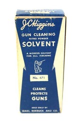 VINTAGE J.C. HIGGINS SEARS ROEBUCK GUN CLEANING SOLVENT ( NEW – SEALED BOTTLE )