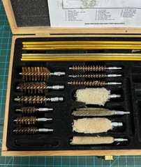 DAC Gunmaster Universal Cleaning Kit in Wooden Case Rods Brushes Cotton