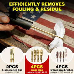 Gun Cleaning Kit Universal Pistol Cleaning Kit for .22,.357,.38,9Mm,.45 Caliber