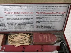 Vintage Montgomery Wards Western Field Rifle Cleaning Kit Red Nice Condition!
