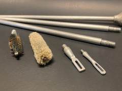 Vintage Aluminum 440 Caliber Muzzle Loading Cleaning Rod with Brushes