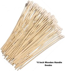 Gun Cleaning Cotton Swabs For Pistols and Rifles 100 Count 6-Inch Wooden Handles