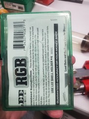 box of gun supplies breech lock challenger press, Die sets, powder trickler,