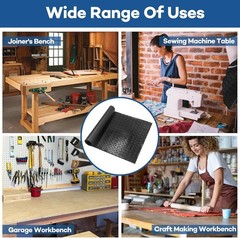 48” x 17” Non-Slip Workbench Mat – Durable PVC with Steel Plate Texture