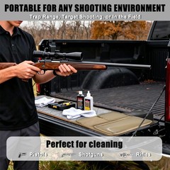 Portable Gun Cleaning Mat Heavy Duty Roll Up Rifle Clean Pad w/Pouch fr Shooting