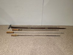 Lot Of 5 Gun Shotgun Wooden Handled Brass Steel Long Cleaning Rods