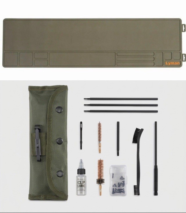 Lyman 04051 Essential Rifle Maintenance Mat 10″ x 36″ & Cleaning Tool Brush Kit