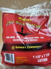 Outers Bulk Cotton Patches, 6pk, 1500 Total, 1.25″ x 1.25″, 6mm to .280, 42384