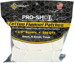 Pro-Shot Cleaning Patches For 6mm – 7 mm 1 3/8″ Square Patch 500 Count – 138500